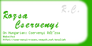 rozsa cservenyi business card